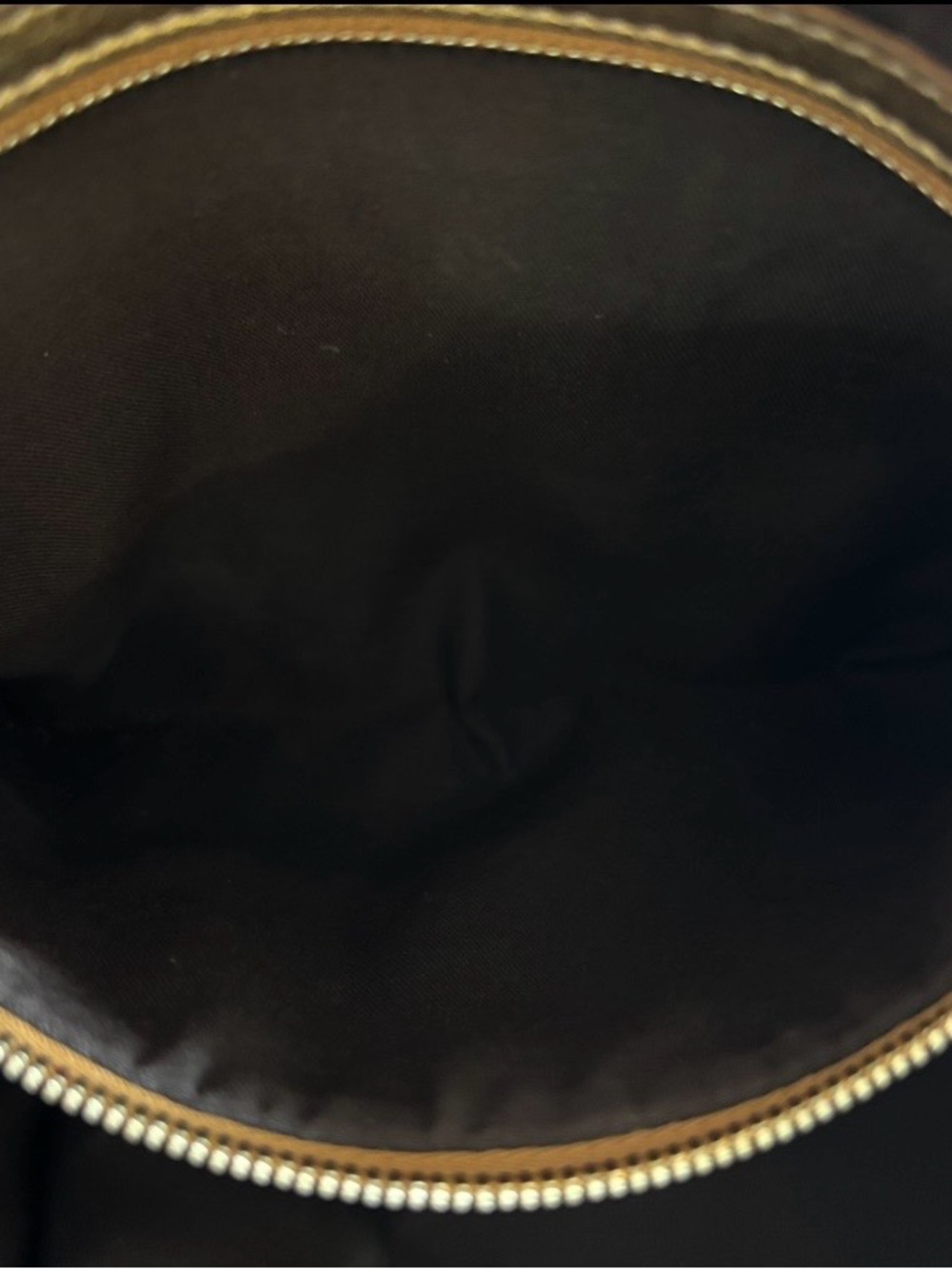 Gucci Metallic Gold Shoulder Bag with Canvas Strap - Picture 9 of 12